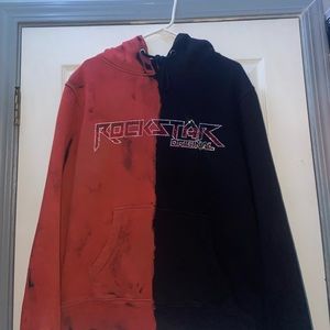 Rockstar original red and black split hoodie brand new